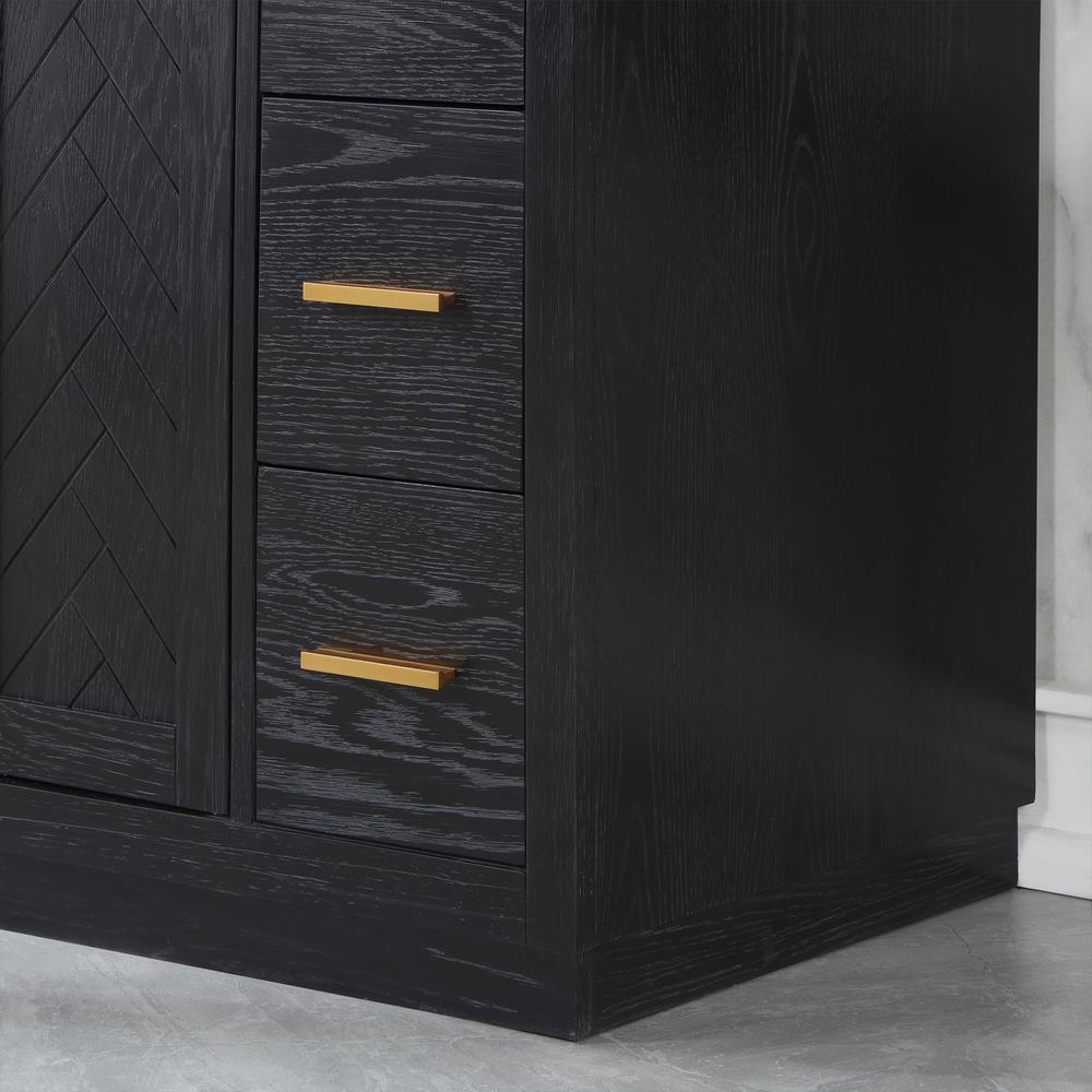 42" Single Bathroom Vanity Set in Black Oak with Mirror