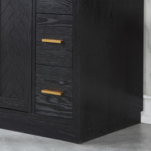 42" Single Bathroom Vanity Set in Black Oak with Mirror
