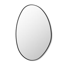 28"x36" Irregular Aluminum Framed in Matte Black Modern Bathroom Wall Mirror