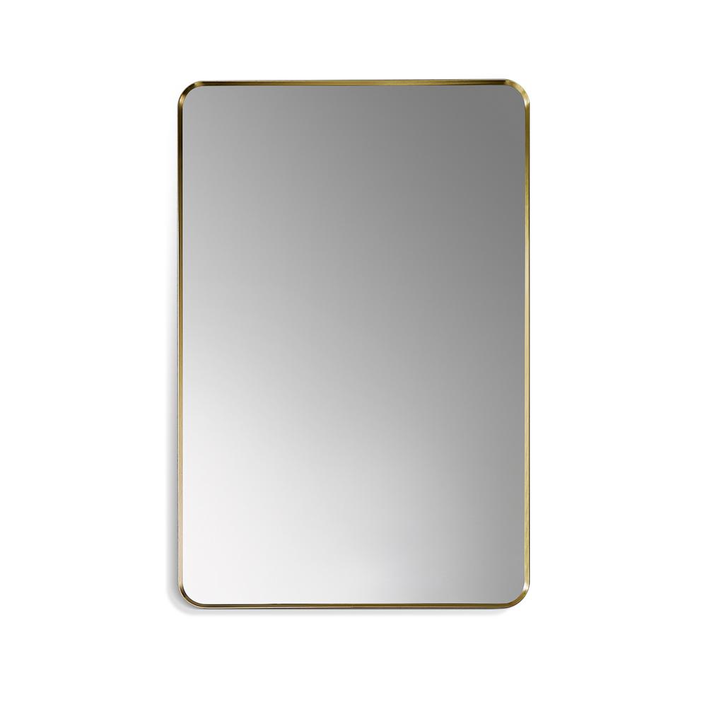 Nettuno 24" Rectangle Bathroom/Vanity Brushed Gold Aluminum Framed Wall Mirror