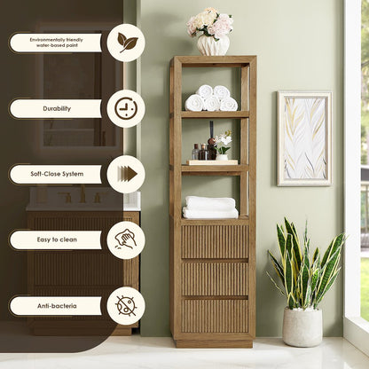 Navan 20" Freestanding Linen Cabinet in Weathered Brown