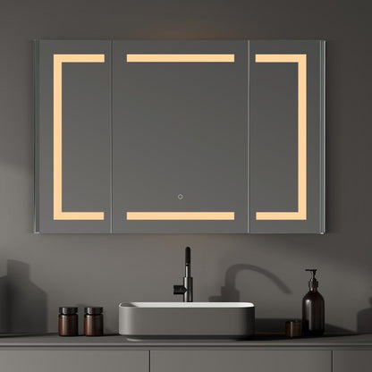 Frameless Surface-Mount/Recessed LED Lighted Bathroom Medicine Cabinet