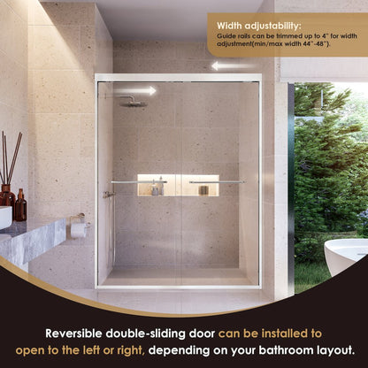 Framed Shower Door in Polished Chrome with Clear Glass