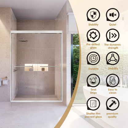 Framed Shower Door in Polished Chrome with Clear Glass