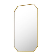 24"x36" Octagon Aluminum Framed in Brushed Gold Modern Bathroom Wall Mirror