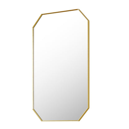 24"x36" Octagon Aluminum Framed in Brushed Gold Modern Bathroom Wall Mirror