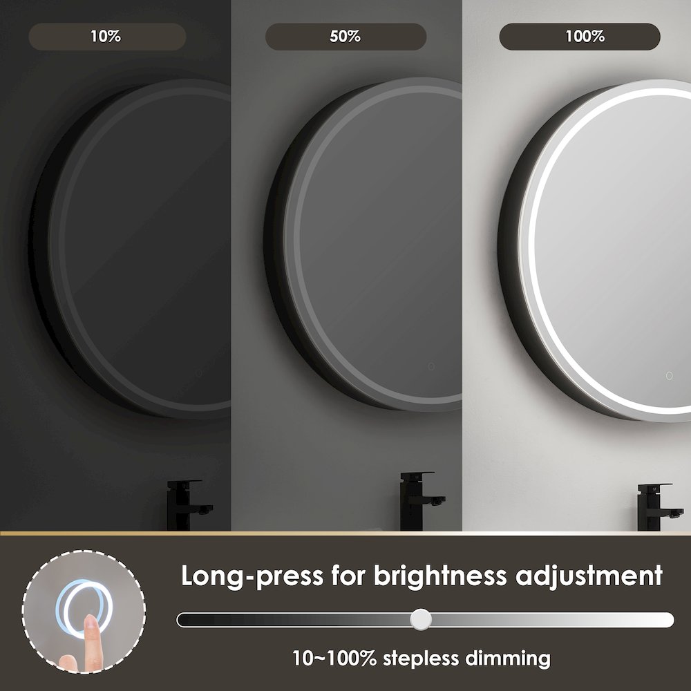 32x32" Round Frameless Surface-Mount Medicine Cabinet