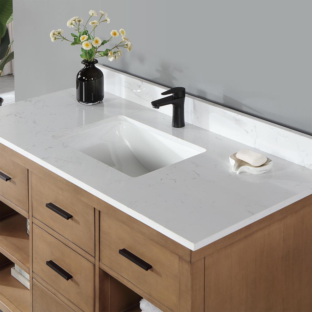 48" Single Bathroom Vanity Set in Brown Pine without Mirror