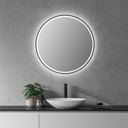 Framed in Matt Black Modern Bathroom/Vanity LED Lighted Wall Mirror