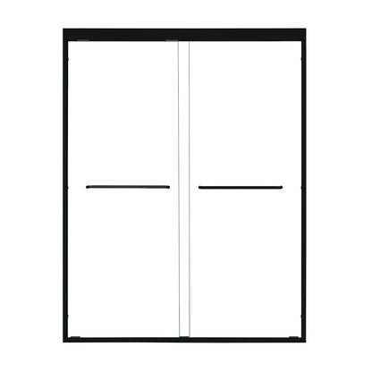 Framed Shower Door in Matte Black with Clear Glass