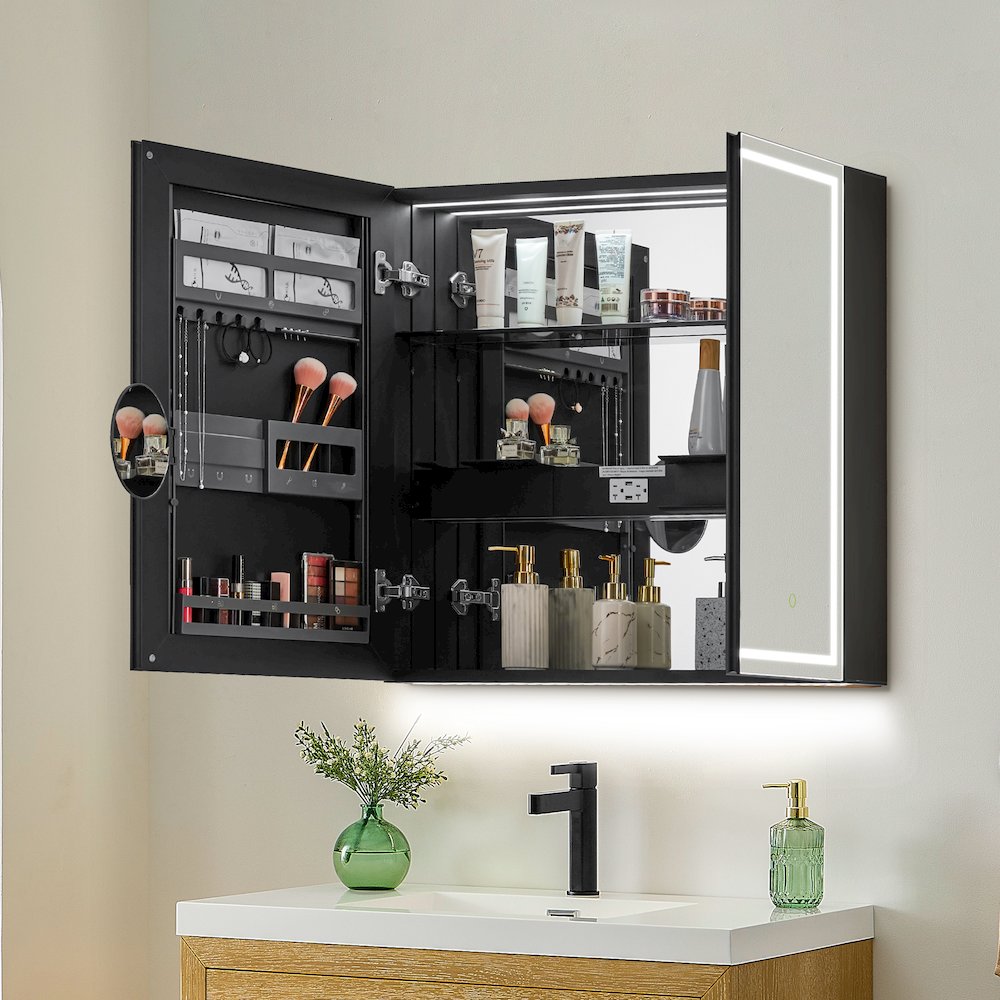 32"x28" Rectangular Frameless Surface-Mount Medicine Cabinet