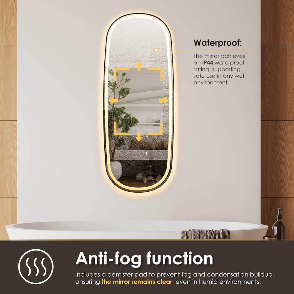 26"x65" Rectangular Anti-Fog Dimmable Modern Bathroom/Dressing