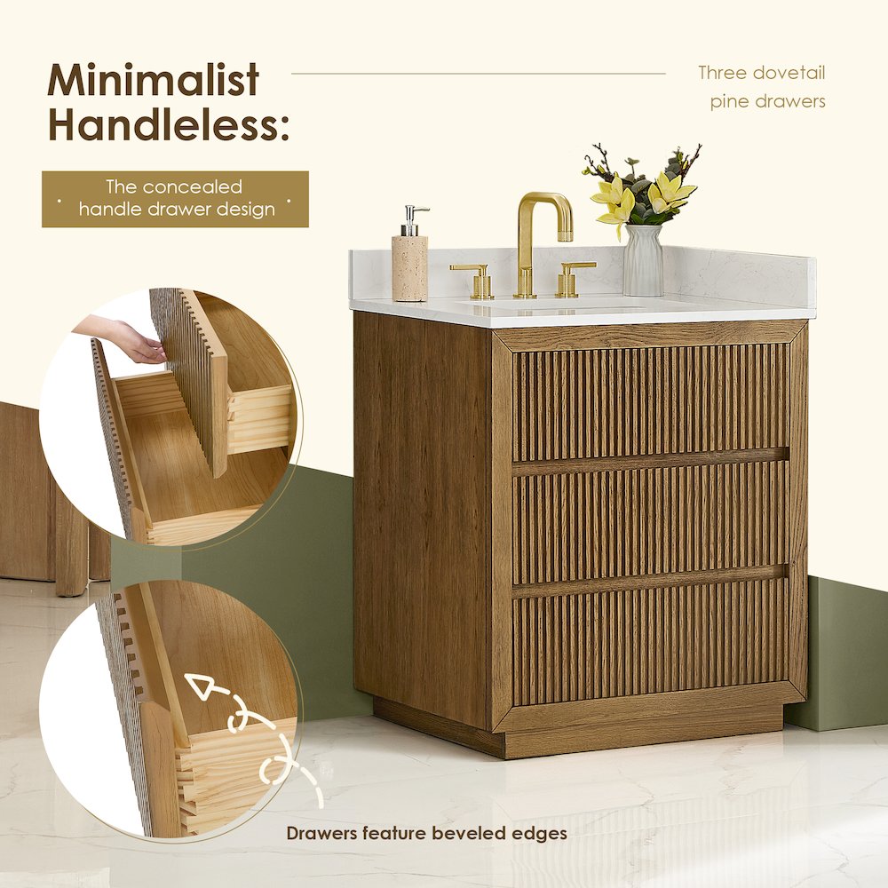 Navan 30" Single Bathroom Vanity in Weathered Brown