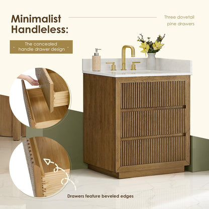 Navan 30" Single Bathroom Vanity in Weathered Brown