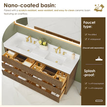 Navan 72" Double Bathroom Vanity in Weathered Brown
