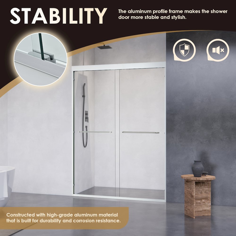 Framed Shower Door in Polished Chrome with Clear Glass