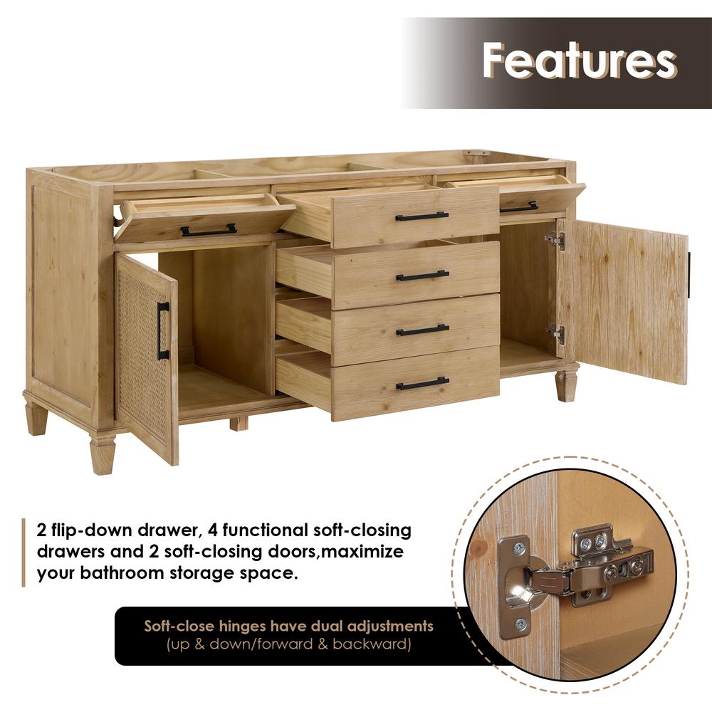 Double Bathroom Vanity in Weathered Fir with Stone Countertop with Mirror
