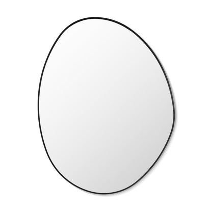 28"x36" Irregular Aluminum Framed in Matte Black Modern Bathroom Wall Mirror