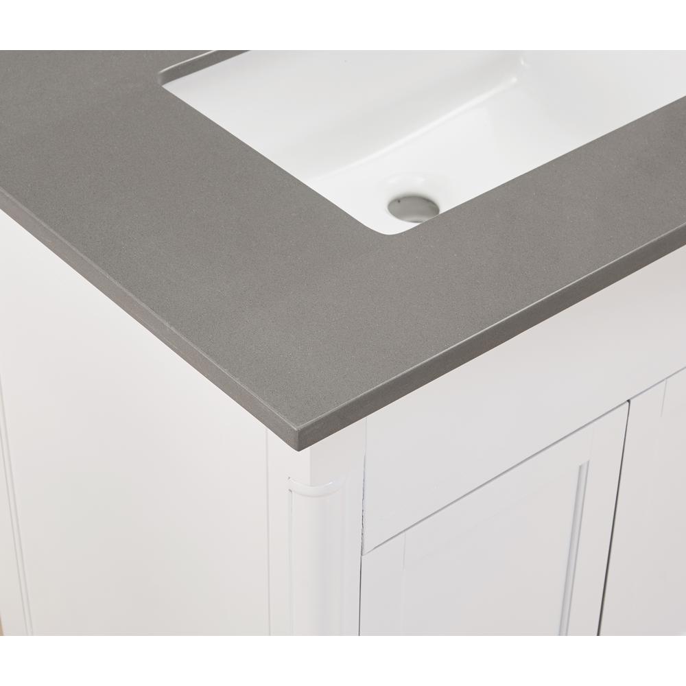 67 in. Composite Stone Vanity Top in Concrete Grey with White Sink