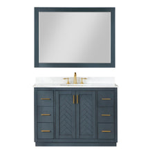 48" Single Bathroom Vanity Set in Classic Blue with Mirror