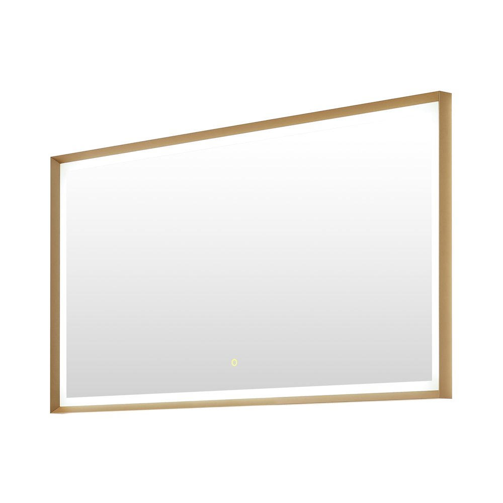 60"x30" Rectangular Wall Mirror in Brushed Gold Aluminum Framed