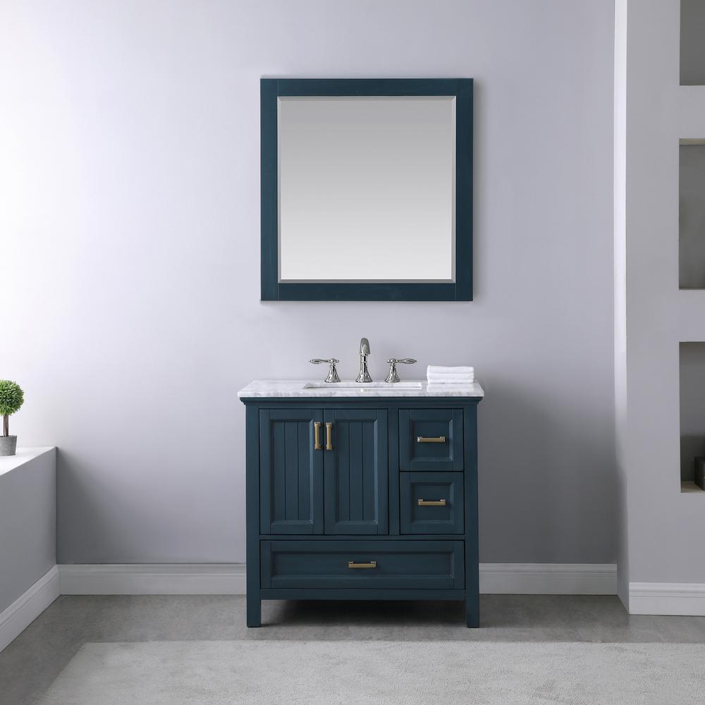 36" Single Bathroom Vanity Set in Classic Blue with Mirror