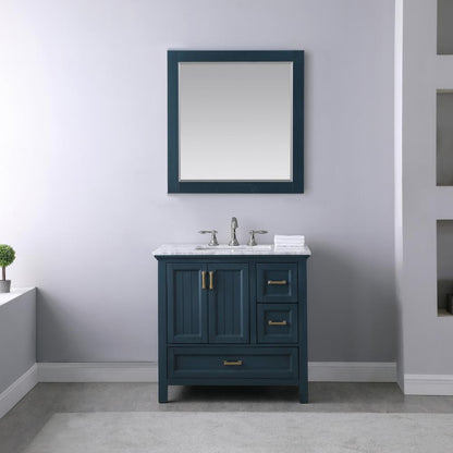 36" Single Bathroom Vanity Set in Classic Blue with Mirror