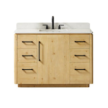 48" Single Bathroom Vanity in Nature Brown with Grain White
