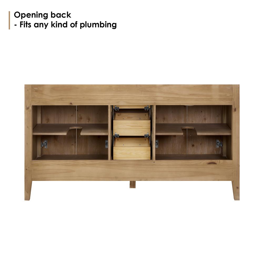Double Bathroom Cabinet Vanity Base in Top and Sink, no Mirror