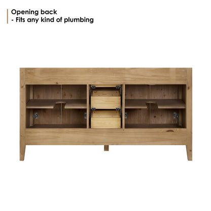 Double Bathroom Cabinet Vanity Base in Top and Sink, no Mirror