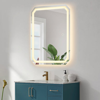 36x30" Octogan Frameless Modern LED Bathroom Vanity Mirror