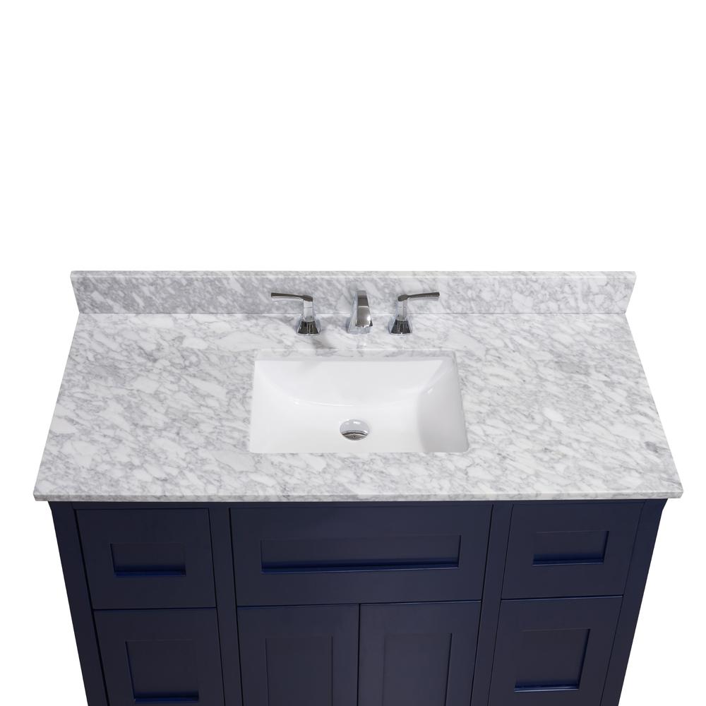 49 in. Natural Marble Vanity Top with White Sink