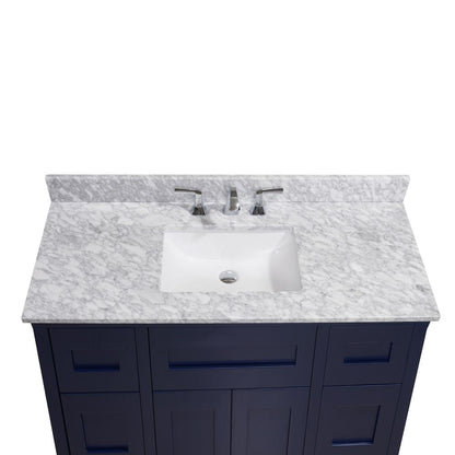 49 in. Natural Marble Vanity Top with White Sink