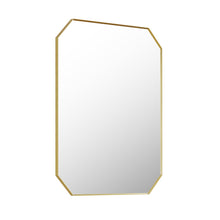 36"x30" Octagon Aluminum Framed in Brushed Gold Modern Bathroom Wall Mirror