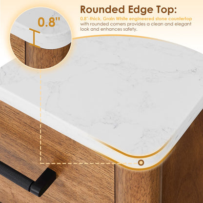 60" Double Bathroom Vanity in Mango Brown with Grain White