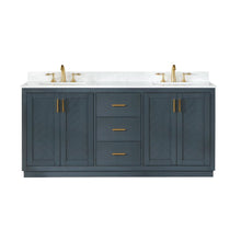 72" Double Bathroom Vanity Set in Classic Blue without Mirror