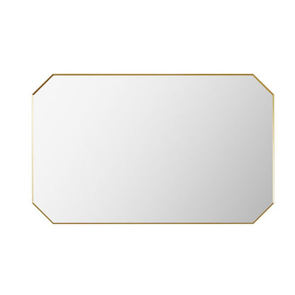 48"x30" Octagon Aluminum Framed in Brushed Gold Modern Bathroom Wall Mirror