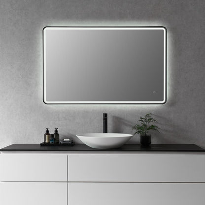 Framed in Matt Black Modern Bathroom/Vanity LED Lighted Wall Mirror
