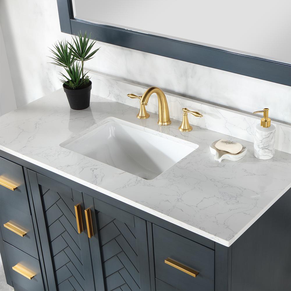 48" Single Bathroom Vanity Set in Classic Blue with Mirror