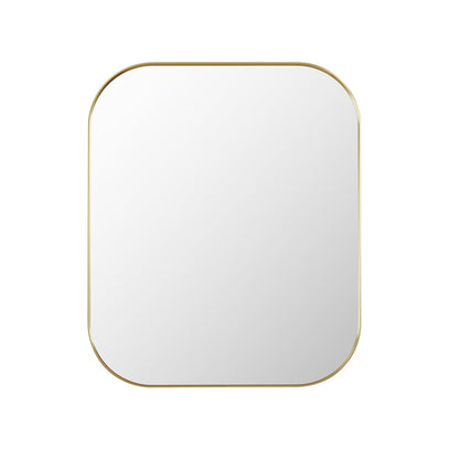 36x30" Rectangular Aluminum Framed in Brushed Gold Modern Bathroom Wall Mirror