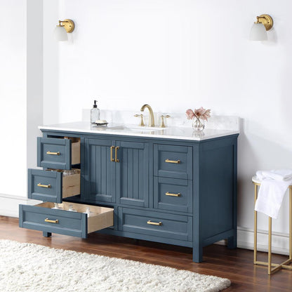 60" Single Bathroom Vanity Set in Classic Blue without Mirror