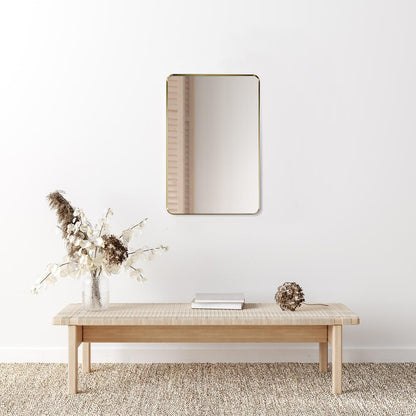 Nettuno 24" Rectangle Bathroom/Vanity Brushed Gold Aluminum Framed Wall Mirror