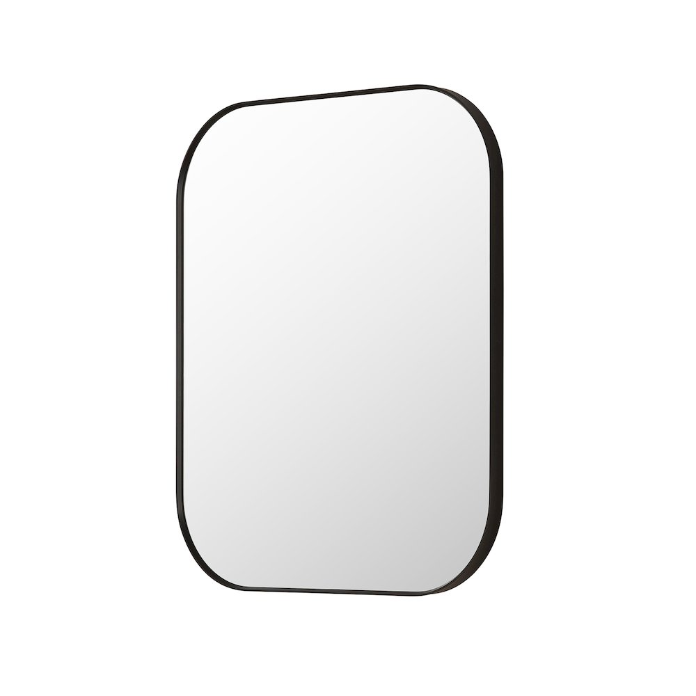 36x30" Rectangular Aluminum Framed in Matte Black Modern Bathroom Wall Mirror