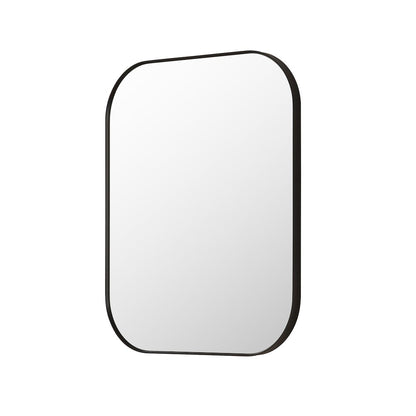 36x30" Rectangular Aluminum Framed in Matte Black Modern Bathroom Wall Mirror