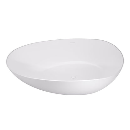 59" x 31" Solid Surface Soaking Bathtub and Integrated Overflow