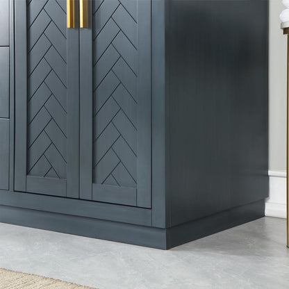 60" Double Bathroom Vanity Set in Classic Blue without Mirror