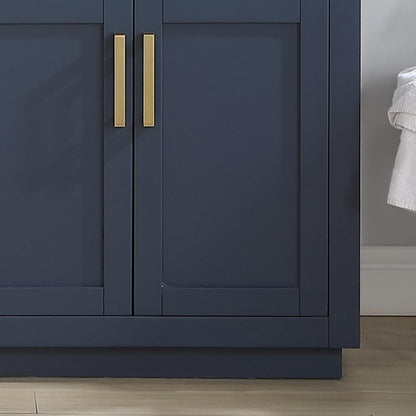 72" Double Bathroom Vanity in Royal Blue with Mirror