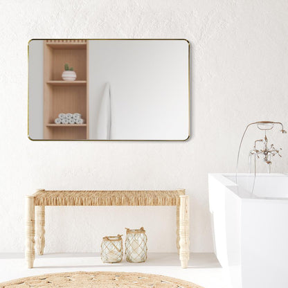 Nettuno 48" Rectangle Bathroom/Vanity Brushed Gold Aluminum Framed Wall Mirror