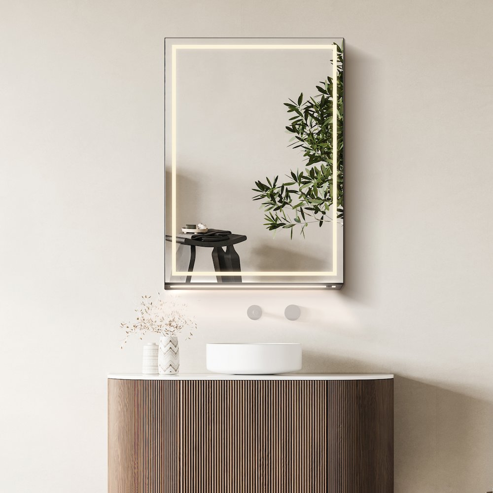 20"x28" Rectangular Frameless Surface-Mount Medicine Cabinet