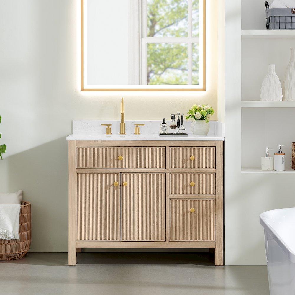 Cerrito 42" Single Bathroom Vanity in Natural Oak